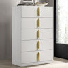 Furniture of America Basildon White/Gold Contemporary Chest Model FM7271WH-C