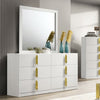 Furniture of America Basildon White/Gold Contemporary Dresser Model FM7271WH-D