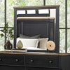 Furniture of America Neue Mills Farmhouse Black/Rustic Oak Modern Farmhouse Mirror Model FM79009BK-M