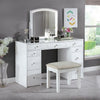 Furniture of America Louise White Contemporary Vanity W/ Stool Model FOA-DK5240-SET