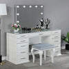 Furniture of America Valentina Luminous White Glam Vanity Set Model FOA-DK5682WH-PK