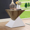 Furniture of America Bima White/Natural Tone Contemporary End Table Model FOA4746E