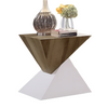 Furniture of America Bima White/Natural Tone Contemporary End Table Model FOA4746E