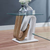 Furniture of America Batam White/Natural Tone Contemporary End Table Model FOA4748E-TABLE