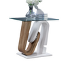 Furniture of America Batam White/Natural Tone Contemporary End Table Model FOA4748E-TABLE