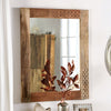 Furniture of America Blanchefleur Weathered Light Natural Tone Rustic Mirror Model FOA51007