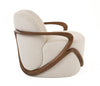 Modrest Fortuna Mid Century Modern Off White Fabric & Walnut Accent Chair Model VGCS-LC-21060-OFWHT