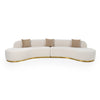 Divani Casa Frontier Glam Beige Fabric Curved Sectional Sofa With Beige Pillows Model VGOD-ZW-943-BGE2-SECT