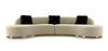 Divani Casa Frontier Glam Off White Fabric Curved Sectional Sofa With Black Pillows Model VGODZW-943-BGE-SECT
