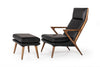 Modrest Fulton Modern Black Lounge Chair & Ottoman Model VGCSLC-17050