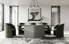 Raphael Modern Glass + Silver Dining Table