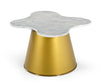 Modrest Gabbro Glam White Marble And Gold End Table Model VGODLZ-220E