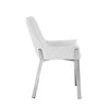Modrest Ganon Modern White & Brushed Stainless Steel Dining Chair Model VGGAGA-6736CH-WHT-SS-DC