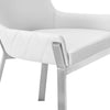 Modrest Ganon Modern White & Brushed Stainless Steel Dining Chair Model VGGAGA-6736CH-WHT-SS-DC