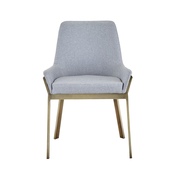 Ganon Modern Grey & Antique Brass Dining Chair