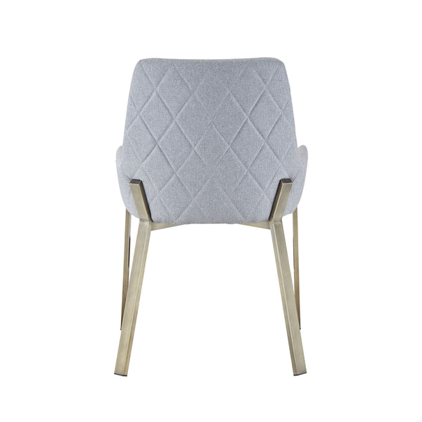 Ganon Modern Grey & Antique Brass Dining Chair