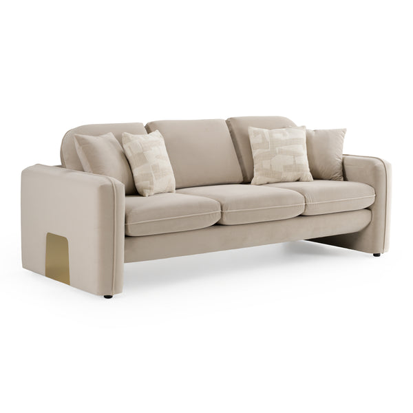 Gaston Modern Taupe Velvet Sofa