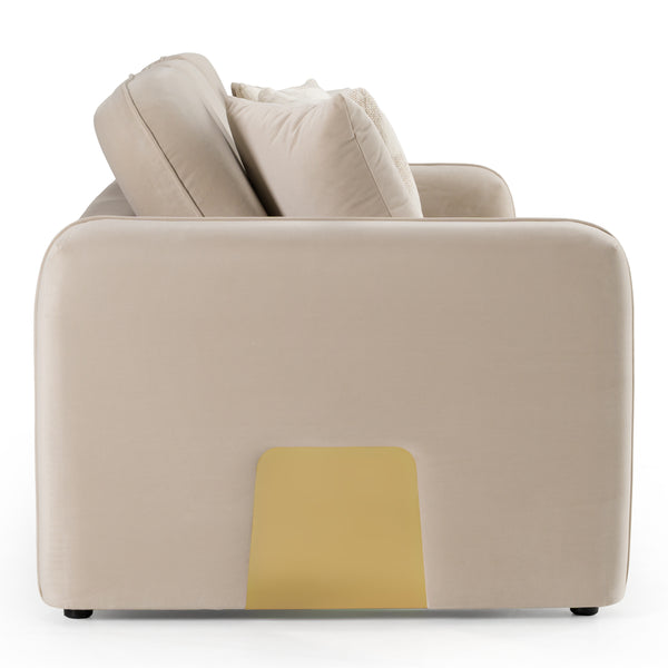 Gaston Modern Taupe Velvet Sofa