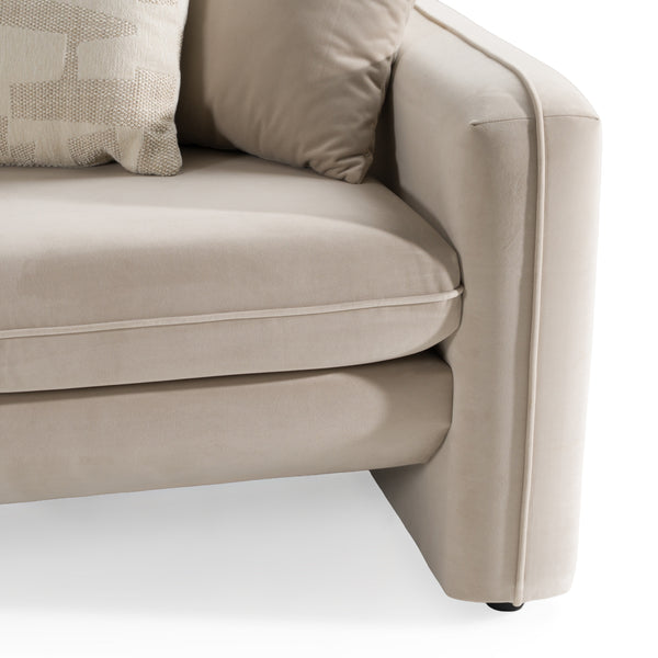 Gaston Modern Taupe Velvet Sofa