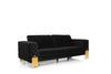 Divani Casa Georgia Modern Velvet Glam Black & Gold Sofa Model VGKNK8622-S