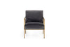 Modrest Gibbons Modern Grey Velvet & Forged Gold Accent Chair Model VGMY-2721-GRY