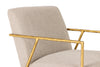 Modrest Gibbons Modern Beige Linen & Forged Gold Accent Chair Model VGMY-2721-BGE