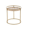 Modrest Gilcrest Glam Brown And Gold Marble End Table Model VGODLZ-199E
