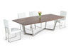 Modrest Gilroy Modern Walnut & Stainless Steel Dining Table Model VGBBMI2003T-WAL-DT