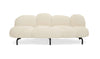 Divani Casa Glaster Contemporary White Sherpa 88" Bubble Sofa Model VGODZW-20036-WHT-S