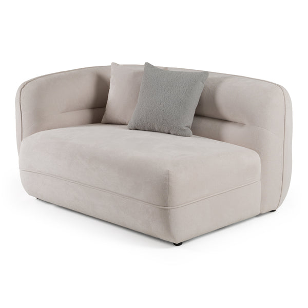 Nomad Modern Off-White Fabric Curved Sectional Sofa