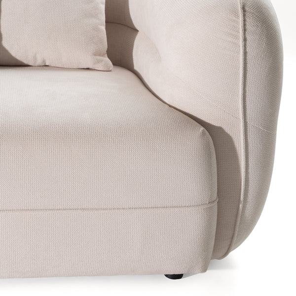 Nomad Modern Off-White Fabric Curved Sectional Sofa