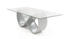 Modrest Hadley Glass & Matte Grey Dining Table Model VGGM-DT-CASTA-DT