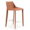 Modrest Halo Modern Cognac Saddle Leather Counter Stool Model VGYF-BS1113-BR-CS