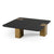 Modrest Harold Modern Black & Brushed Gold Oak Large Square Coffee Table Model VGHB-467E2-LRG