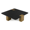 Modrest Harold Modern Black & Brushed Gold Oak Large Square Coffee Table Model VGHB-467E2-LRG