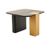 Modrest Harold Modern Black & Brushed Gold Oak Square Coffee Table Set Model VGHB467E2-467B