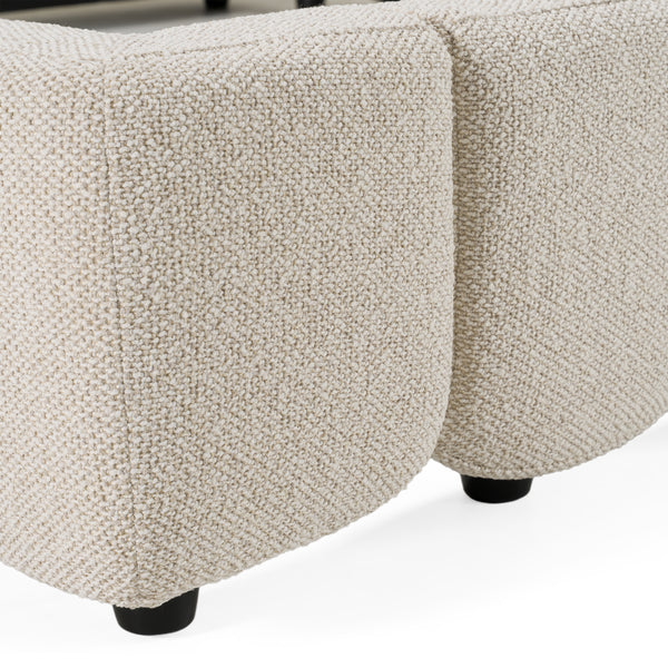 Eastern King Modrest Harris Modern Off-White Fabric Bed