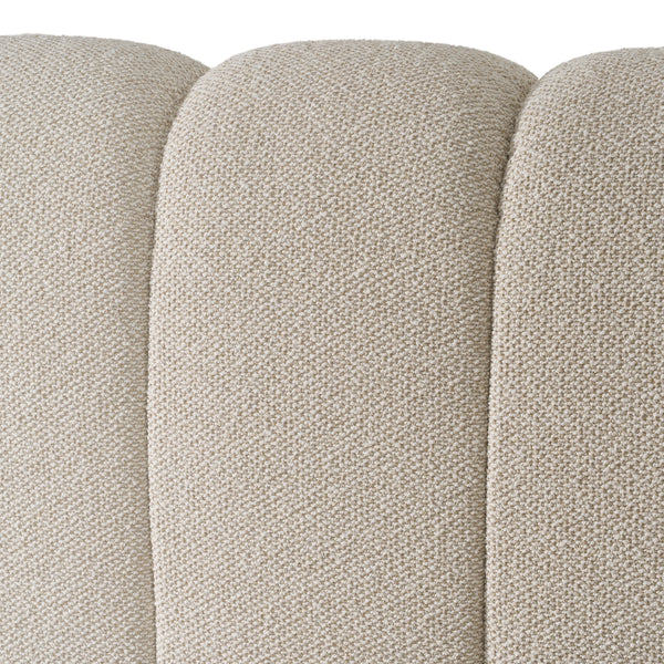 Queen Modrest Harris Modern Off-White Fabric Bed