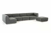 Divani Casa Hawthorn Modern Grey Fabric Modular Left Facing Chaise Sectional Sofa & Ottoman Model VGKK-2388-LAF-D-240