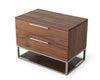 Modrest Heloise Contemporary Walnut & Stainless Steel Nightstand Model VGBBMB1502-NS