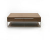 Modrest Heloise Modern Walnut And Stainless Steel Coffee Table Model VGBB-MK1502-CT