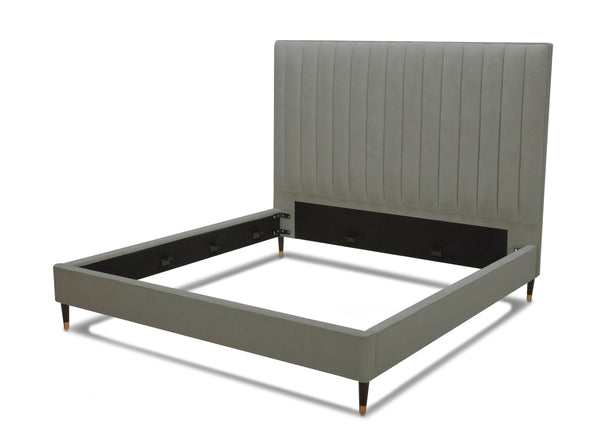 Modrest Hemlock Eastern King Modern Grey Velvet Bed Model VGKKB606X-GRY-BED-EK