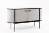 Modrest Hobart Modern Beige Fabric & Black Metal Buffet Model VGDWJ9743--BEI-BUF