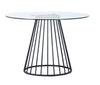 Modrest Holly Modern Round Clear Glass And Black Dining Table Model VGFH-257012-CB-DT