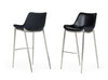 Modrest Hooper Modern Black Eco Leather Bar Stool (Set Of 2) Model VGHR5400B-BLK