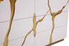 Modrest Aspen Modern Wide White And Gold Dresser Model VGVC-J1801-D-L-B-W