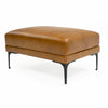 Divani Casa Jacoba Modern Camel Leather Rectangular Ottoman Model VGKK-KF-2620-ROT-CML