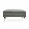 Divani Casa Jacoba Modern Dark Grey Leather Rectangular Ottoman Model VGKK-KF-2620-ROT-DKG