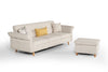 Divani Casa Jeremiah Modern Ivory Fabric Sofabed & Ottoman With Storage Model VGKNI3062-IVY
