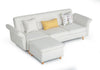 Divani Casa Jeremiah Modern Ivory Fabric Sofabed & Ottoman With Storage Model VGKNI3062-IVY